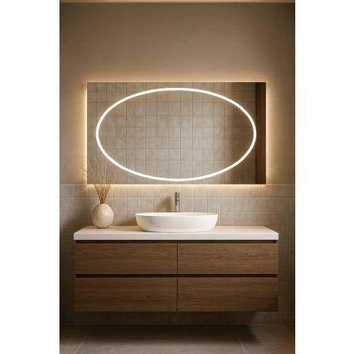 Lustro łazienkowe prostokątne z podświetleniem - MELISA LED